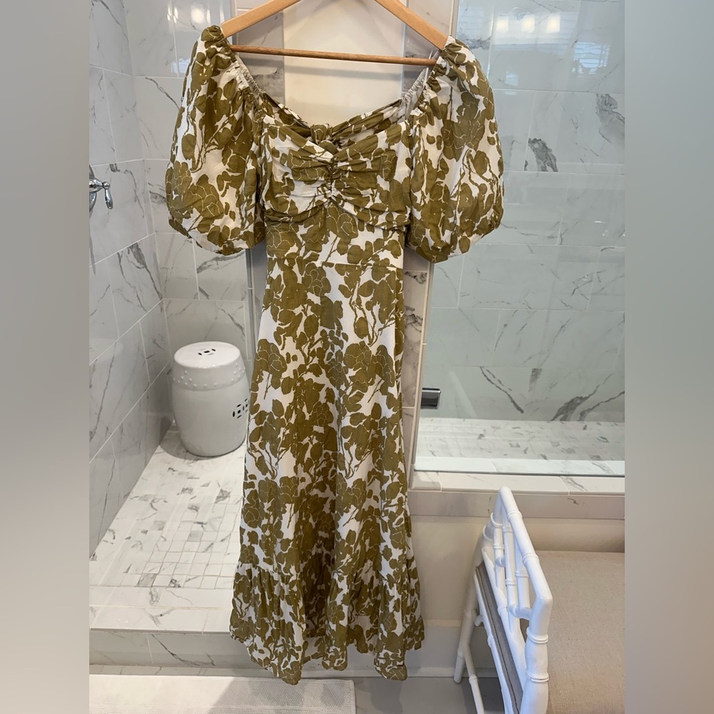 English Factory Olive Floral Maxi Dress